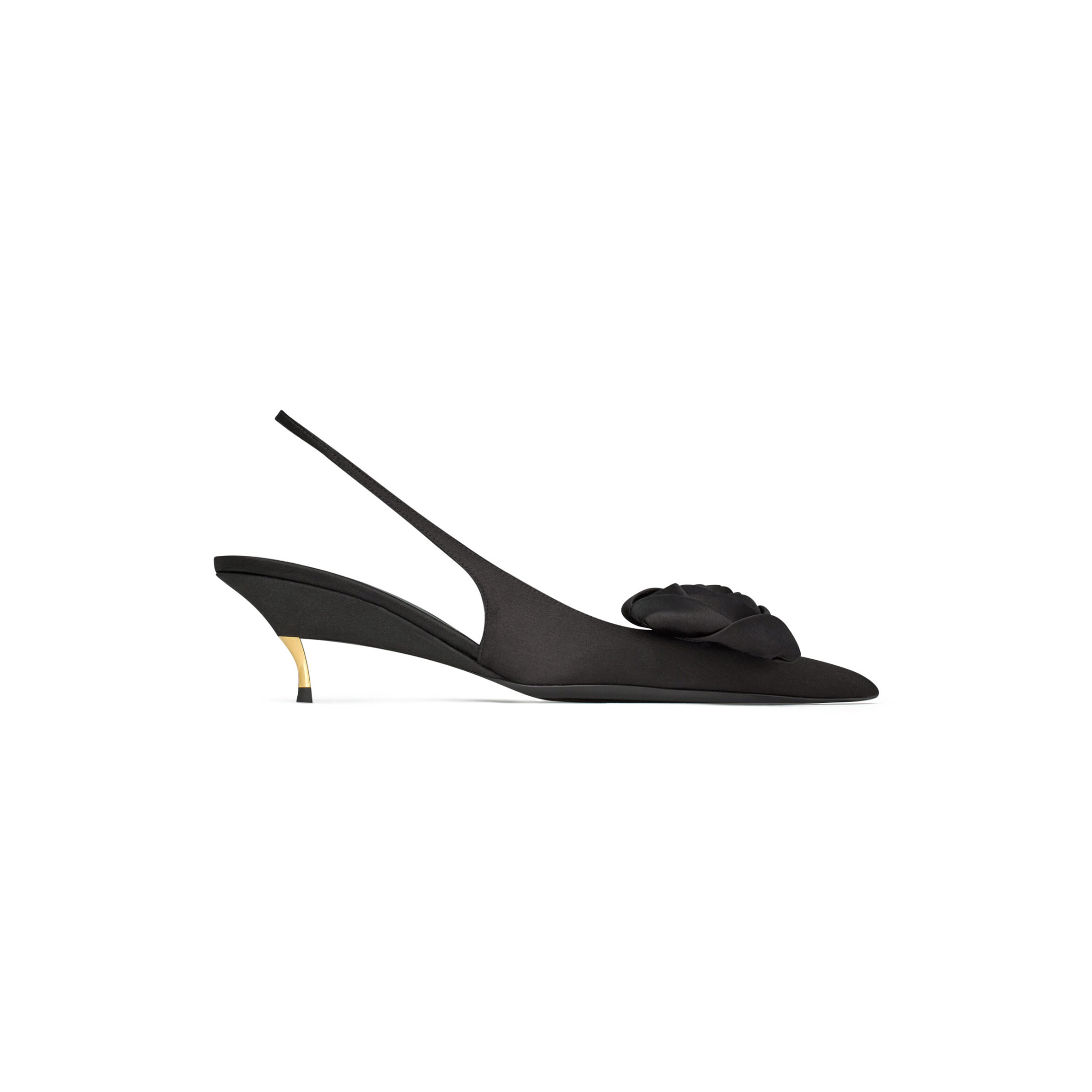 YSL DAKOTA SLINGBACK PUMPS IN SATIN CREPE 8476609QNAG1000 YSL DAKOTA SLINGBACK PUMPS IN SATIN CREPE 8476609QNAG1000
